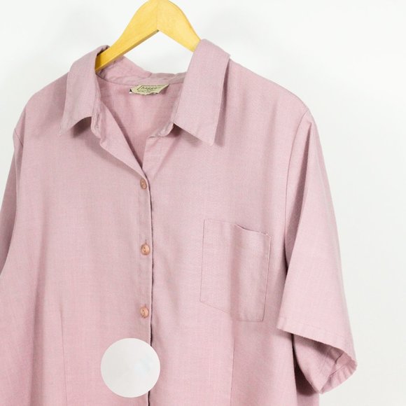 *Haggar Pink Button Up Bowling Shirt - Picture 5 of 7